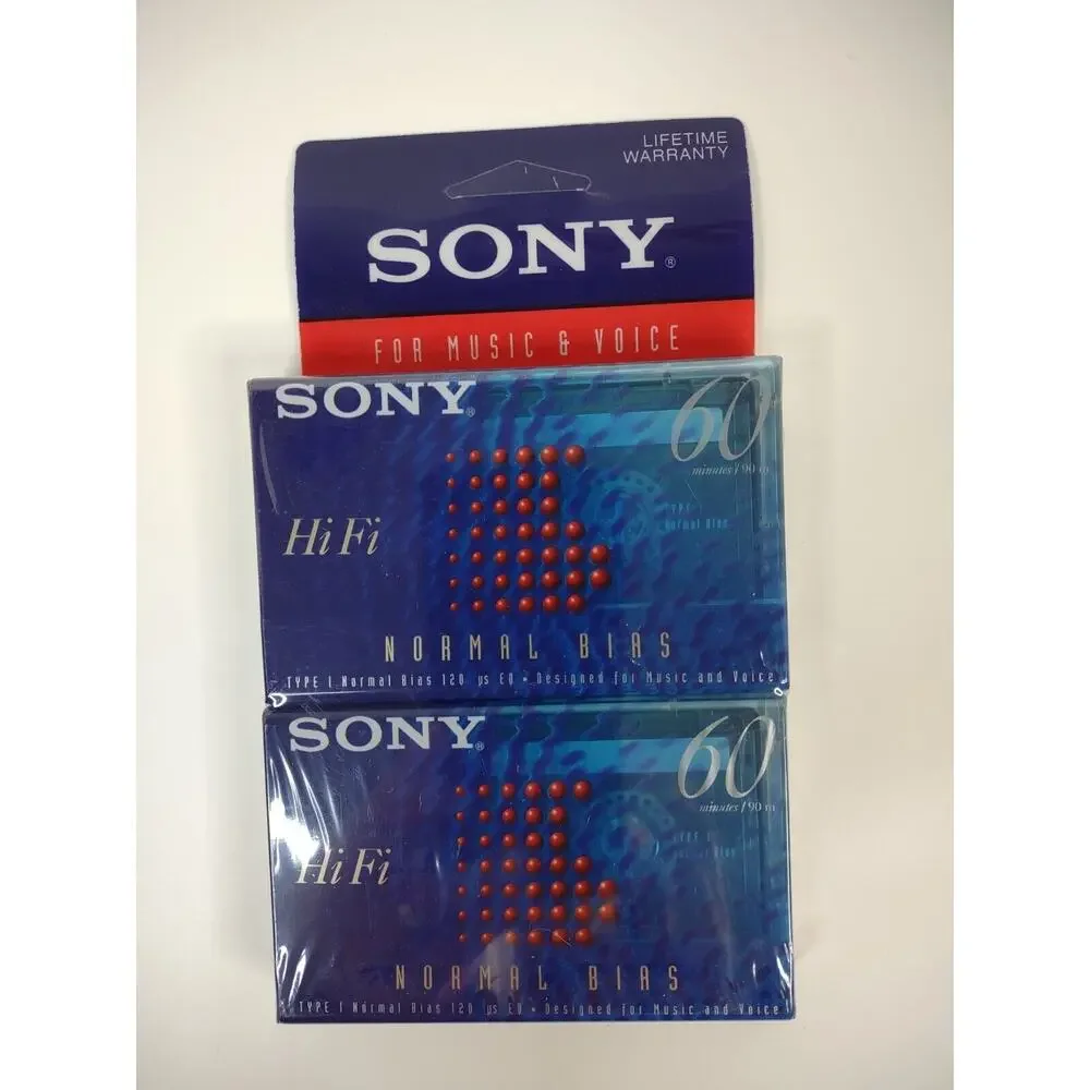 NEW 2 PACK - Sony Hi Fi Type I Normal Bias Blank Cassette Tape 60 Minutes